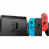 Nintendo Switch console with neon red&blue Joy-Con