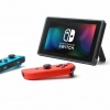 Nintendo Switch console with neon red&blue Joy-Con